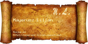 Mayerusz Lilian névjegykártya